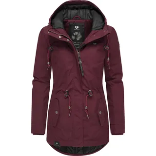 Ragwear Damen, Winterjacke warmer Kurzmantel mit Kapuze Monadis Black Label Intl Wine Red22 Gr. M - M