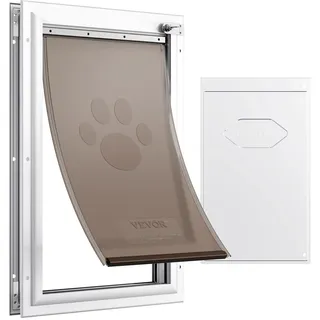 Vevor Haustierklappe Aluminiumrahmen 346,1 x 600 mm Weiß XL
