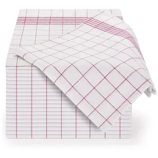 Blumtal Geschirrtuch Hochwertige im praktischen Set, (Set, 10-tlg., Set bestehend aus 5, 10 oder 20), in der Größe 50x70 cm, 100% Baumwolle rot