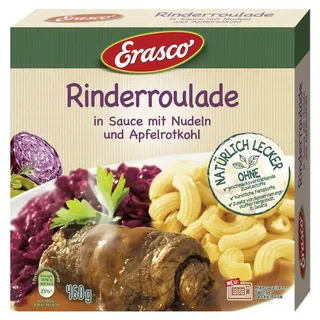 Erasco Rinderroulade in Sauce mit Nudeln und Apfelrotkohl, 1 St.