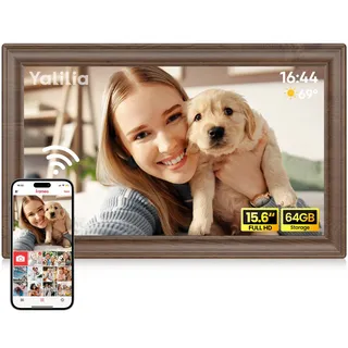 64GB FRAMEO 15,6 Zoll Digitaler Bilderrahmen -1920 * 1080P FHD IPS Touchscreen Digitale Bilderrahmen, Auto Rotation Elektronischer Fotorahmen, Teilen Sie Fotos/Videos Sofort
