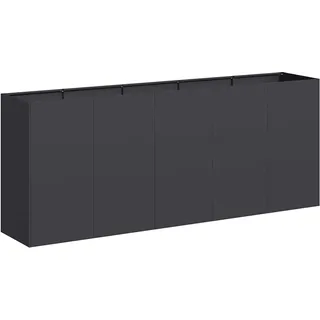 vidaXL Pflanzkübel 200 x 40 x 80 cm Schwarz