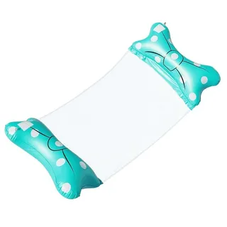 WASSERHÄNGEMATTE SCHWIMMBETT AUFBLASBAR BLAU PUNKTE 140x70cm