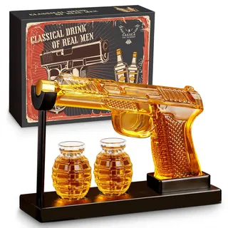 Oaksea Whisky-Karaffe Set mit 2 Gläsern, Geschenk für Männer, Papa | Whisky-Geschenkset für Papa, Ehemann. Ideal für Bourbon, Tequila. Whisky Zubehör, Geburtstagsgeschenk, Jahrestag.