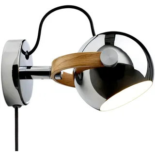 Halo Design DC Wandleuchte, chromfarben, Ø 12 cm, Metall - Wohnzimmer