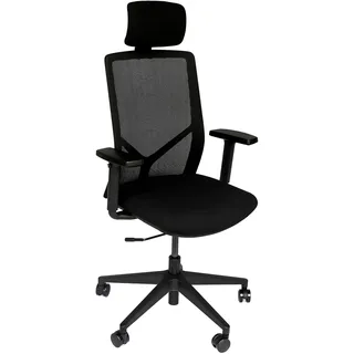 Werkling Bürostuhl, Ergonomischer Schreibtischstuhl mit höhenverstellbarer Kopfstütze, höhenverstellbaren Armlehnen, Synchronmechanik und Netzrücken, Drehstuhl, Computerstuhl