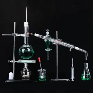 ZAHIKA 1000ml Destillation Kit, Alkohol Destiller, Labor Glaswaren, Chemie Labor Glaswaren Kit, Home Micro Destillation Destiller Reiniger Glaswaren Set