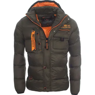 Geographical Norway Winterjacke Herren Steppjacke mit abnehmbarer Kapuze, mit Stehkragen, in Unifarbe,