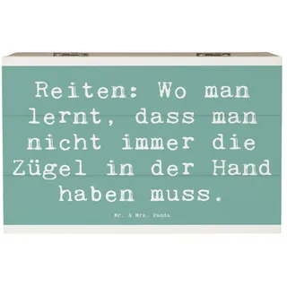 Mr. & Mrs. Panda Dekokiste 19 x 12 cm Spruch Reiten Freiheit - Meeresbrise - Geschenk, Lebenswei (1 St), Robustes Material blau