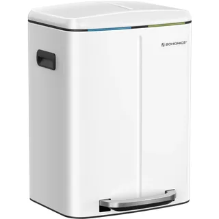 Songmics Mülleimer 40 l Weiß