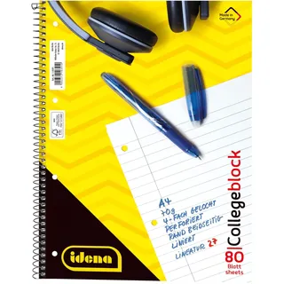 IDENA Collegeblock Idena A4 liniert Gelb