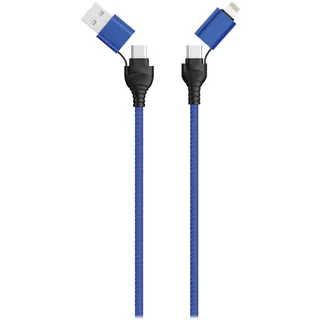2Go 4 in 1 USB/Type C Datenkabel blau 120cm