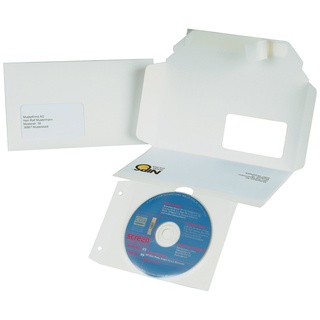 NIPS 146151001 CD/DVD-CARD Versandkuvert mit Fenster, 216 x 125 x 5 mm, 3er Packung, weiß