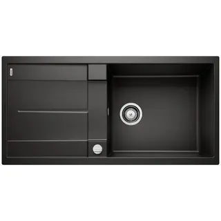 Blanco Metra XL 6 Silgranit Schwarz 1000 x 500 mm Drehknopfventil
