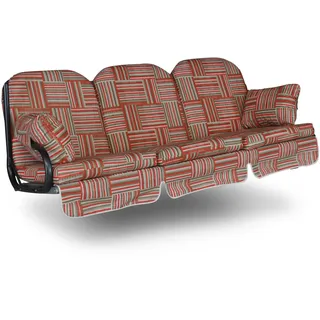 ANGERER Freizeitmöbel GmbH Hollywoodschaukel Auflage Deluxe - passend für viele 3-Sitzer Hollywoodschaukeln - Schaukelauflage Made in Germany (Rot-Beige-Braun Gemustert)