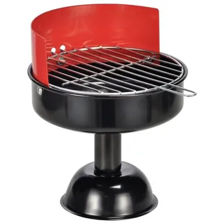 Spetebo Aschenbecher im Grill Design 15 x 13 cm Rot/Schwarz/Silberfarben