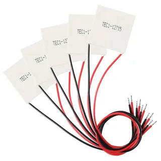 5Pcs TEC1-12715 Kühlkörper 142 W 12 V-15,4 V Thermoelektrischer Kühler 40 mm x 40 mm Peltierplatten-Kühlmodul für die thermoelektrische Kühlkörper-Generation von Halbleitern