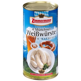 Zimmermann Münchner Weißwürste 1x4 Aus Schweinefleisch Mit Petersilie (250 g)