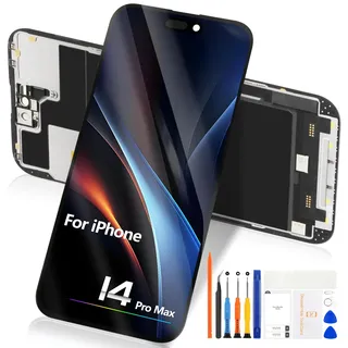 LCD Display Ersatz für iPhone 14 Pro Max Bildschirm A2895 mit Rahmen | FHD für iPhone 14 Pro Max Display mit Werkzeugsatz, TFT Ersatzbildschirm Touchscreen Digitizer, A2893 A2894 A2895