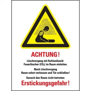 König Werbeanlagen Schild I Warn-Kombischild CO2-Feuerlöscher - Löschen im Raum, ISO, Kunststoff, 300x400mm