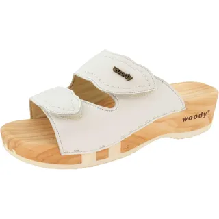 woody Damen Melanie Clog Pantolette, Weiss, 36 EU