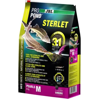 JBL Futter für Sterlets und kleine Störe, Sinkende Futterperlen, Spezialfutter, ProPond Sterlet, Göße M, 6,0 kg