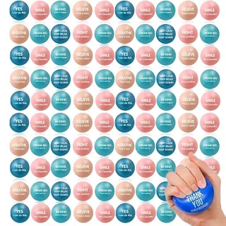 54 Stück Stressball Erwachsene Motivierende Stressbälle für Kinder und Erwachsene, 5cm 12 Styles Stressabbau-Bälle mit Motivierende zur Linderung von Angst und Wut als Geschenk (Couleur Mixte-5cm, 54)