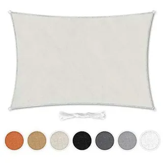 Hometex Premium Textiles Sonnensegel 2×3m Rechteckig inkl. Befestigungseile | Dunkelgrau | Sonnenschutz ideal für Garten, Terrasse, Balkon, Camping | Windabweisender Schattenspender