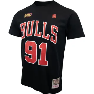 Mitchell & Ness Mitchell and Ness Chicago Bulls, Name & Number Dennis Rodman, T-Shirt Schwarz M,