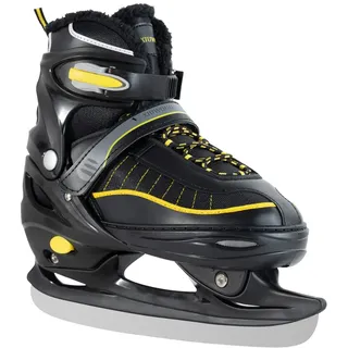 XIUWOUG Verstellbare Schlittschuhe, Eislaufschuhe für Damen,Herren und Kinder Ice Skates Einstellbare 4 Größenbereiche(30 bis 45),Schwarz,L(38-41)