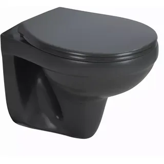 Sanicomfort Wand-WC mit WC-Sitz Anthrazit matt