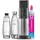 schwarz + Glaskaraffe + PET-Flasche Edelstahl Finish + Zylinder