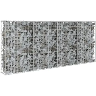 vidaXL Gabionenwand mit Abdeckung Verzinkter Stahl 200×20×85 cm