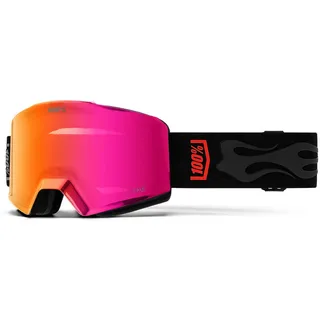 100% Skibrille Snow Goggle NORG HiPER, Max Palm - Mirror Black Lens, Größe 1 in Schwarz