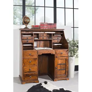 Massivmoebel24 Sekretär Akazie 128x58x138 honig lackiert Oxford #0516