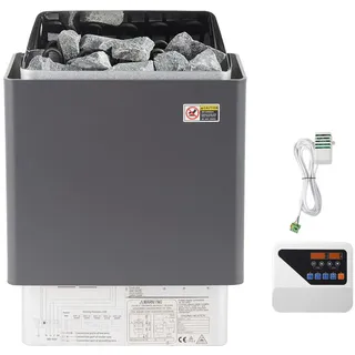 SucceBuy 9KW Elektro-Saunaofen mit externer Steuerung, Edelstahl, für 9-13m3 Raum