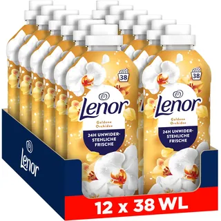 Lenor Weichspüler Goldene Orchidee, 12x38 Wäschen | Sorgt für lang anhaltende Frische, weiche Wäsche und ein angenehmes Duftgefühl.