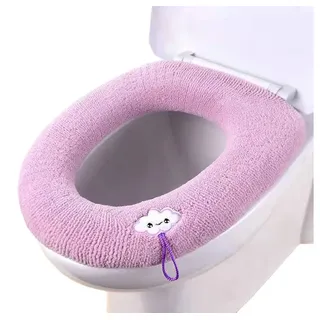 Zaewry Dusch-WC-Sitz 2 Stück Toilettensitzbezug Waschbar mit Griff weiche WC Deckelbezug rosa