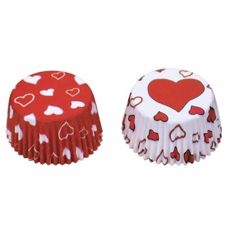 Städter Haus Mini Herz Papier Backblech, rot, 50 Stück