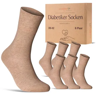 Diabetiker Socken mit Komfortbund und ohne Naht aus 97% Baumwolle für Damen Herren 6 Pk