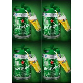 4 x 5 LITER HEINEKEN BIERFASS MIT ZAPFHAHN Draught Keg 5%