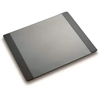 Läufer Schreibunterlage, Durella DL Schreibtischunterlage mit transparenter Folie und zwei gepolsterten Seitenleisten, 50x65 cm, schwarz