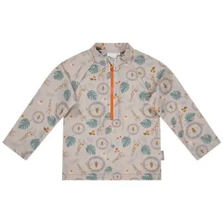 Sterntaler® Schwimmanzug 50+ Badeshirt langarm Safari (1-St) Badeshirt langarm mit Safari-Muster, Reißverschluss & Stehkragen beige 116