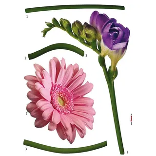 KOMAR FIORE - 50 x 70 cm bunt (rosa, lila, grün), B:50cm H:70cm, Folie, Wandtattoos, Wandtattoo, selbstklebend, Wandsticker