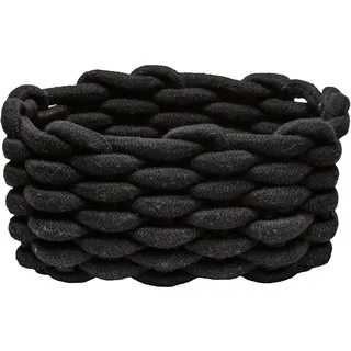 KLEINE WOLKE Korb Fellone M Mischgewebe Schwarz