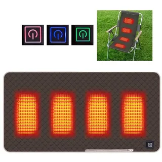 Tefola Beheiztes Sitzkissen, 45 x 90 cm Elektrisch Beheizbare Heizkissen, Ultraweich Heizkissen für Campingstühle mit 3 Heizstufen, USB 5V Heizsitzkissen für Stadion, Outdoor