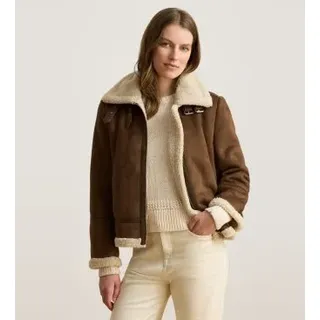 Lauren Ralph Lauren für Damen. 297P04122003 Jacke aus synthetischem Wildleder mit Schnallen, braun (S), Lässig