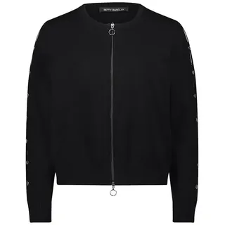 Betty Barclay Damen Strick-Cardigan mit Reißverschluss 44, Schwarz - 44