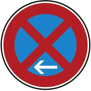Verkehrszeichen Absolutes Haltverbot Ende - Aufstellung links