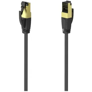 Hama Netzwerkkabel, Patchkabel CAT 8 S/FTP 3 m Schwarz vergoldete Steckkontakte 1 St.